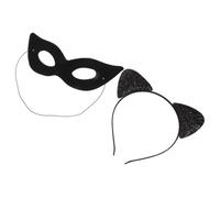 BESPORTBLE Cat Ear Headband Set for Women Adorable Cat Ears and Eye Mask for Cosplay and Festivals Fits All Decorative Hairband for Party Accessories