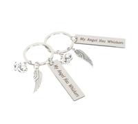BESPORTBLE Cat Memorial Lost Cat Keychain 2pcs Stainless Steel Keychains Pet Decor Pendant