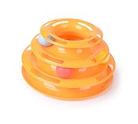BESPORTBLE Cat Toy Three Layers Interactive Puzzle Ball Tray for Indoor Cats Durable Fun and Engaging Yellow Pet Toy for Healthy Playtime and Mental Stimulation