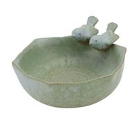 BESPORTBLE Ceramic Bird Feeder Basin for Home Garden Unique Bird Food Container Creative Outdoor Bowl Decoration