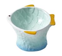 BESPORTBLE Ceramic Cat Bowl with Nonslip Bottom Skid Feeder for Cats Elevated Design for Comfort Mint Green Color Easy to Clean and Prevents Vomiting Issues