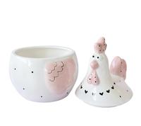 BESPORTBLE Ceramic Chicken Shaped Egg Storage Jar with Lid for Kitchen and Home, White Ceramic Container Keeps Food Fresh and Dry, Versatile Egg Holder and Fruit Storage Tin