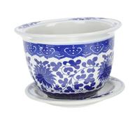 BESPORTBLE Ceramic Flowerpot Planter Indoor Plants Blue and White Flower Pot Large Garden Flower Pot Porcelain Plant Pot Delicate Flowerpot China Pots for Plants Indoor with Drainage Ceramics