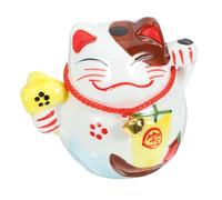 BESPORTBLE Ceramic Fortune Cat Piggy Bank Cute Maneki Neko Coin Box Decorative Figurine for Home Office Desk Ornament Sturdy Wear-resistant Material with Vivid Design to Cultivate Saving