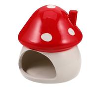 BESPORTBLE Ceramic Hamster House Hideout Cool Nest Mushroom Shape for Dwarf Hamsters Gerbil Cage Accessories Christmas Decor Small Animal Habitat
