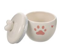 BESPORTBLE Ceramic Pet Urn 600ml Lightweight and Compact Memorial Keepsake for Dog and Cat Ashes with Heart and Paw Pattern, Elegant Design Suitable for Home Display
