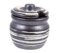BESPORTBLE Ceramic Sugar Bowl and Mustard Pot for Seasoning Storage Lightweight Black Kitchen Condiment Storage Pot Water Tight Sushi Candy Suitable for Different Occasions and Restaurants