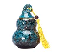 BESPORTBLE Ceramic Tea Storage Canister Airtight Seal Gourd Design for Scented Tea Food-safe Material for Dried Fruits and