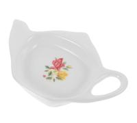 BESPORTBLE Ceramic Teabag Coaster in Teapot Shape Lightweight and Sturdy Tea Bag Tray for Living Room Or Study Room White Vintage Style Tea Organizer