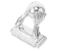 BESPORTBLE Champions Trophy Soccer Goalkeeper Award Resin Football Trophy for Office Decor for Youth Leagues School Events and Team Celebrations Silver