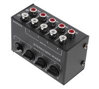 BESPORTBLE Channel Mini Audio Mixer Ultra Low Noise Stereo Mixer for Game Consoles Durable Construction Independent Volume Controls Portable Passive Design