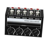 BESPORTBLE Channel Passive Audio Mixer Stereo Mini Mixer Controller with Individual Volume Control for Instruments CD Players Computers Tablets and Mobile Phones