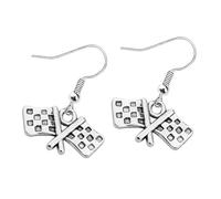BESPORTBLE Checkered Flag Earrings for Race Day Dangle Jewelry Racing Charm Drop Earrings for Car Racing Fans