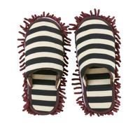 BESPORTBLE Chenille Floor Mop Slippers Coffee Stripe Large Lazy Shoe Cover | Cotton Cloth and Chenille Fibre, Creative Slippers Shape, Anti Skid, Home Cleaning for Ceramic Tile and Glass