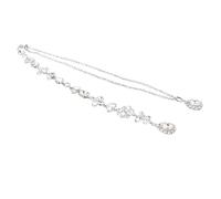 BESPORTBLE Chic Body Chain Necklace for Women Elegant Crystal Pearl Back Necklace Long Tassel Design for Weddings Parties and Special Events Lightweight and Comfortable Jewelry