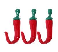 BESPORTBLE Chili Coat Hook 3 Pcs Wall Mounted Single Prong Coat Hooks for Hanging Towel Cap Scarf Cups Bags Hats Decorative Hooks for Kitchen Bathroom Cabinet