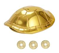 BESPORTBLE Chinese Divination Prop Copper Turtle Shell with Fortune-teller Coins for Feng Shui Rituals and Buddhist Game Wear-resistant Home Decor for Temple and Family Gatherings