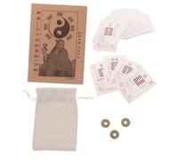 BESPORTBLE Chinese I Ching Divination Cards with Hexagram Paper Cards and Instruction Guide Includes Brass Feng Shui Coins for Wealth and Success Multipurpose Feng Shui Symbols for Learning