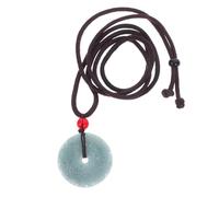 BESPORTBLE Chinese Jade Necklace Women Lucky Protection Pendant Vintage Ethnic Jewelry Feng Shui Donut Car Hanging Decoration For Good Luck Wealth Safe