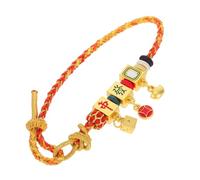 BESPORTBLE Chinese Mahjong Lucky Braided Red String Bracelet for Women Handcrafted Wealth and Prosperity Wristband Traditional Chinese Style Rope Jewelry for Festive Gifting