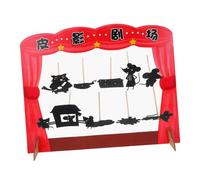 BESPORTBLE Chinese Shadow Puppet Theater Set with Diy Marionette Puppet Toys for Kids, Educational Family Storytelling and Sensory Play Kit with Stage Frame and Mouse Wedding Shadow Play