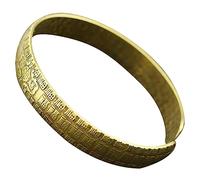 BESPORTBLE Chinese Style Blessing Cuff Bracelet for Women Vintage Brass Bangle with Unique Engraving Elegant Wrist Decoration for Gifting and Collecting