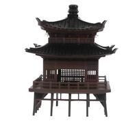 BESPORTBLE Chinese Traditional Pavilion Miniature Ornament for Fish Tank and Desktop Realistic Handcrafted Garden Statue for Home Decor Zen Landscape Adornment Multipurpose Serene Accent