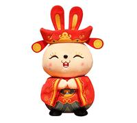 BESPORTBLE Chinese Year Rabbit Plush Doll Soft Bunny Stuffed Decorative Lucky Mascot for Nursery Holiday Table Birthday Festival Gifts