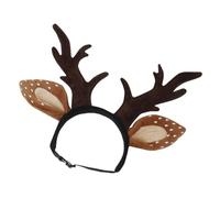 BESPORTBLE Christmas Antler Headband for Cats and Small Dogs Plush Brown Deer Costume with No Fading Lasting Decoration for Outdoors Walking during Holiday Season