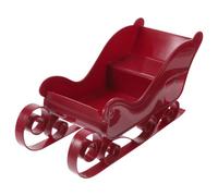 BESPORTBLE Christmas Basket Decorative Sled Sleigh Props Santas Presents Desktop Red Santa Decoration Small Empty Hamper to Fill Candy Lovely for Xmas Tree Holiday Photo