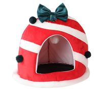 BESPORTBLE Christmas Cat Bed Cozy Cartoon Pet Sleeping Bed for Cats and Small Dogs for Indoor Use Warm and Comfortable