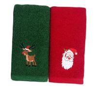 BESPORTBLE Christmas Cotton Hand Towels Embroidered Xmas Kitchen Towels Santa Snowman Tree Patterns Soft and Absorbent for Holiday Home Use
