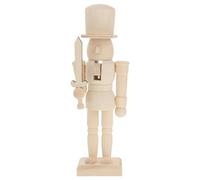 BESPORTBLE Christmas Craft Wood Nutcracker Wooden Nutcracker Figurines Unfinished Wood Soldier Diy Decor 20cm