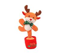 BESPORTBLE Christmas Dancing Plush with Lights Singing Gingerbread Decoration for Home Interactive Talking Soft for Holiday Present Reindeer Battery Operated