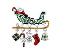 BESPORTBLE Christmas Decorative Sled Brooch Elegant Rhinestone Xmas Pin for Women Festival Party Gift Accessory for Clothing Banquets Weddings and Daily Wear
