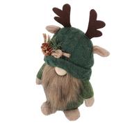 BESPORTBLE Christmas Gnome Doll with Antler Knitted Hat Cute Desktop Decoration Forest Table Ornament for Home Office Holiday Festive Decor