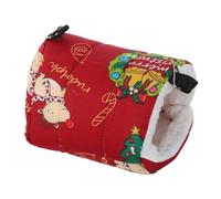 BESPORTBLE Christmas Red Parrot Cotton Nest Bed Thickened Winter Warm Hanging Snuggle Hut for Parakeets Cockatiels Conures Macaws Pets Indoor Cage