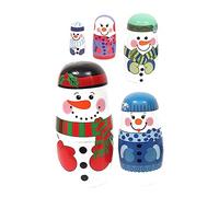 BESPORTBLE Christmas Russian Nesting Doll Wooden Snowman Ornament Multi Functional and Home Decoration Holiday Festive Atmosphere