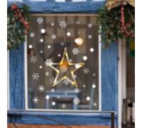 BESPORTBLE Christmas Star Window Lights, 10 LED Battery Operated Christmas Stars Window Hanging Lights for Xmas Window Sills Porch Room Indoor Outdoor Decorations, Warm White