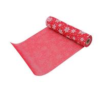 BESPORTBLE Christmas Table Runner Red Printed Cloth with Creative Pattern Elements, for Restaurant and Hotel Holiday Decor, Sturdy Xmas Tablecloth for Festive Dining