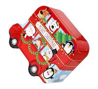 BESPORTBLE Christmas Tinplate Cookie Tin with Lid Car Shape Red Creative Storage Box Festive Biscuit Candy Container for Holiday Party Treats