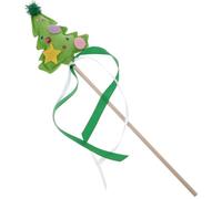 BESPORTBLE Christmas Tree Shaped Fairy Wand for Unique Stage Performance Prop Decorative Party Supply with Ribbon Safe Cloth Materials Christmas Decorations Party Favors