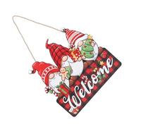BESPORTBLE Christmas Wooden Door Sign Xmas Hanging Pendant with Festive Gnomes Design Decorative Front Door Plaque for Holiday Party and Indoor Outdoor Use Christmas Festival Ornament