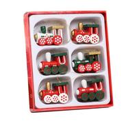 BESPORTBLE Christmas Wooden Train Ornament Set Hanging Christmas Train Pendant Decoration for Tree Box for Holiday Party