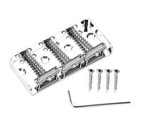 BESPORTBLE Chrome Metal Guitar Tailpiece Saddle Bridge with Screws Replacement Parts for Electric Guitar Tremolo Roller Bridge
