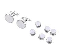 BESPORTBLE Classic round Shell Cufflinks Set for Men with French Style, Wear Resistant and Easy Fastening, for Formal Occasions and Party, Elegant Copper Material for Groom and Business Shirt