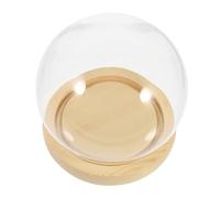 BESPORTBLE Clear Glass Cloche Dome with Wood Base Bell Jar Display Case for Eternal Flower Succulent DIY Snow Globe Wedding Holiday Decor Versatile Glass Terrarium for Home and Desk