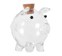 BESPORTBLE Clear Glass Mini Piggy Bank for Transparent High Borosilicate Money Pot Portable Friendly Savings Box for Teaching Financial Habits Wish Jar and Home Decor