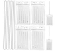 BESPORTBLE Clear Travel Luggage Tags with Resealable Closure Plastic Badge Holders with Sturdy Loops Name Label Holders for Suitcases Backpacks and Travel Bags Essential