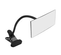 BESPORTBLE Clip-on Adjustable Cubicle Monitor Rear View Mirror with Frame, Black Square Wide-angle Desk Security Mirror for Computer Workstation Safety